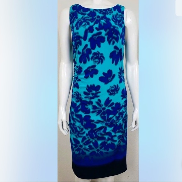🆕 LUXE By Carmen Marc Valvo Womens Dress Sleeveless Floral Hawaiian size 14W - Picture 2 of 15